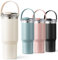 Homealexa 900ml Thermobecher Kaffeebecher to Go Trinkbecher mit Deckel und Strohhalm Wasserflasche Edelstahl Vakuum Isolierbecher Reisebecher Ideal für Heiß- und Kaltgetränke Kaffee Tee Autobecher