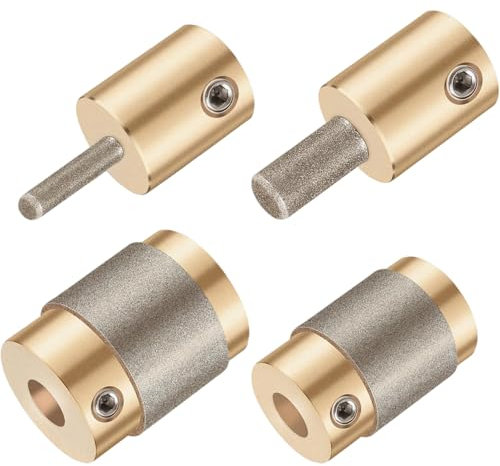 Dorccsi Lot de 4 Meuleuses pour vitrail, 4 Tailles de forets diamantés, Noyau en Laiton, Outils et Fournitures Pratiques pour façonner Les Carreaux céramique et la Pierre