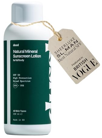 Natural Mineral Sunscreen Lotion SPF 50-150ml - Broad-Spectrum Zinc-Oxide Face & Body Lotion with Aloe Vera, Cacao Butter & Panthenol - 100% Naturally-Derived