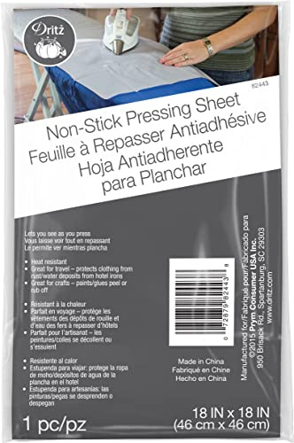Dritz Non-Stick Pressing Sheet, 18 x 18-Inch, 1 Count Paño de prensado Antiadherente, 1 8 x 1 8 Pulgadas, Acrílico, Multicolor, 0.09 x 4.4000000000000004 x 6.9 cm