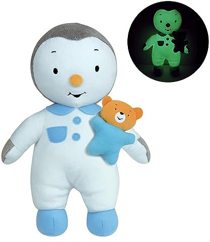 JEMINI | Peluche T'CHOUPI Luminou | 25 Cm | Brille Dans le Noir | Fonctionne Sans Piles | Doudou Veilleuse qui s'éteint Lentement | Douce | Licence Officielle | Idée Cadeau Bébé Dès La Naissance