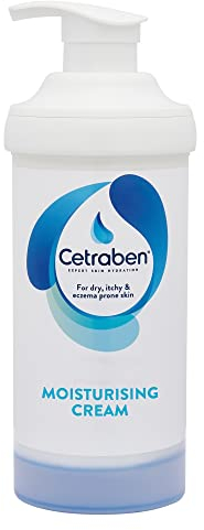 Cetraben Moisturising Cream, For Dry, Itchy, Sensitive & Eczema-Prone Skin, Soothe, Moisturise, Hydrate, & Protect, Dermatological Moisturiser,Daily Use on the Body, Fragrance Free, 1 x 475ml