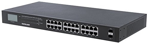 Intellinet 24-Port Gigabit Ethernet PoE+ Switch with 2 SFP Ports, LCD Display, IEEE 802.3at/af Power over Ethernet (PoE+/PoE) Compliant, 370 W, Endspan, 19 Rackmount (UK)