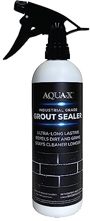 AQUA-X 16 Oz. Grout Sealer, Clear Grout and Tile Sealer, Natural Finish, Professional Grade, Indoor & Outdoor, Fast Dry and Long Lasting Protection