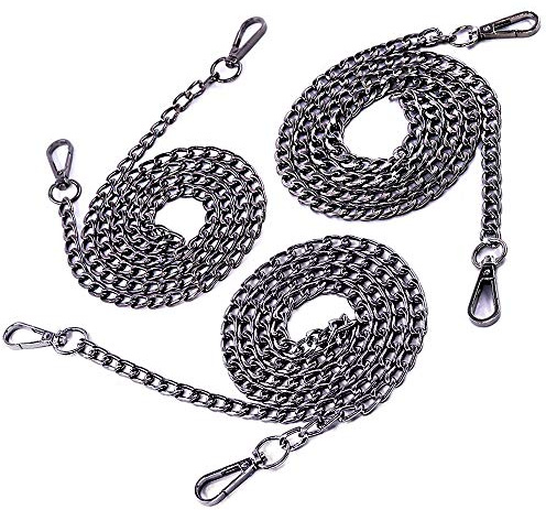 Sweet Set di 3 cinturini di ricambio piatti, lussuosi, modelli con fibbie, perfetti per il fai-da-te in metallo a tracolla e con tracolla in metallo