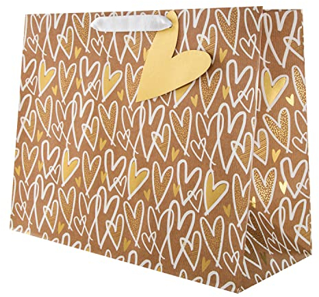 Hallmark Große Geschenktüte für verschiedene Anlässe – Kraft-Herz-Design