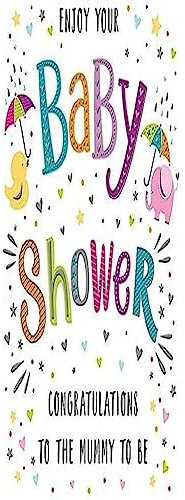 Regal Publishing Modern Congratulations Baby Shower Card – 20,3 x 15,2 cm, blu, rosso, pesca, grigio, nero