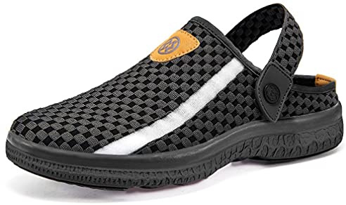 Zoccoli Sabot Donna Uomo Pantofole Scarpe da Mare Spiaggia Sandali Estate Leggero Antiscivolo Slip-on Clogs Ciabatte Nero 40