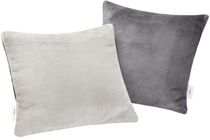 s.Oliver Doublesoft Kissenbezug 40x40 cm - super kuschelig & weich, Polyesterflausch 2 Stück grau