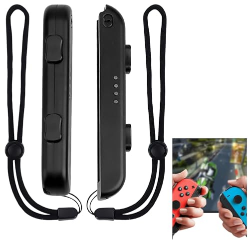 2 Paquetes de Controlador de Correa, Controlador de muñeca Correas de Muñeca para Controlador de Switch Joycon Tapas para Joystick Ajustable Correa de Muñeca (Negro)