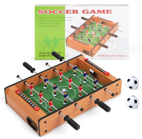 Goplus Foosball Table, 20 Inch Mini Tabletop Soccer Table with 2 Balls, Score Keepers, Portable Football Table for Kids, Family Night, Game Rooms