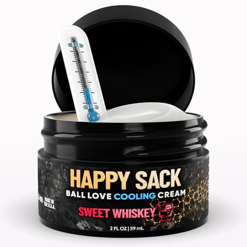 Derm Dude Happy Sack Ball Deodorant & Comfort Cream for Men | Anti-Chafing Sweat Defense, Odor Control, Aluminum-Free Deodorant & Hygiene Products for Men's Private Parts | Sweet Whiskey Scent, 2oz