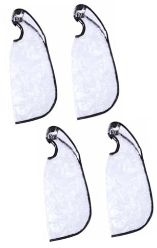 BESPORTBLE 2 Pz Bavaglini Per Shampoo Anziani - Mantelle Protettive in Plastica PP Bianca Per Tinture e Lavaggi - Ideali Per Parrucchieri e Uso Domestico