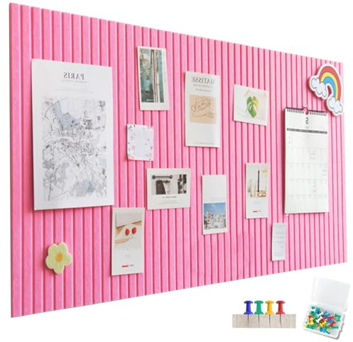 Bacheca Grande Autoadesiva 120x90 cm - 12 Pezzi Bacheca Decorativa in Feltro 30x30cm per bacheca fotografica, vision board, bacheca sughero, Decorazione Parete fotomuro, bacheca pannello sughero