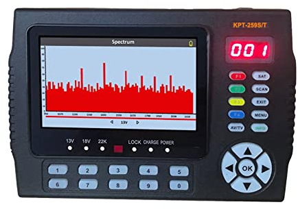 Localizzatore di satelliti, KPT-259ST DVB-S2 DVB-T2 DVB-C Satellite Finder Meter Analisi dello spettro del ricevitore TV satellitare HD