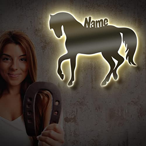 Schlummerlicht24 luce notturna Cavallo decorazione Ragazza in soggiorno o camera da letto, arredamento, regalo regali unico ideale per appassionati di Cavalli, fatto a mano