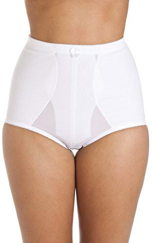 Camille Bella Magic Firm Women's Shapewear Knickers – 2 Pack | High-Waisted Cotton Tummy Control Pants | Sculpting, Slimming, Shaping | Belly Support High Waist Briefs for Women | White 18