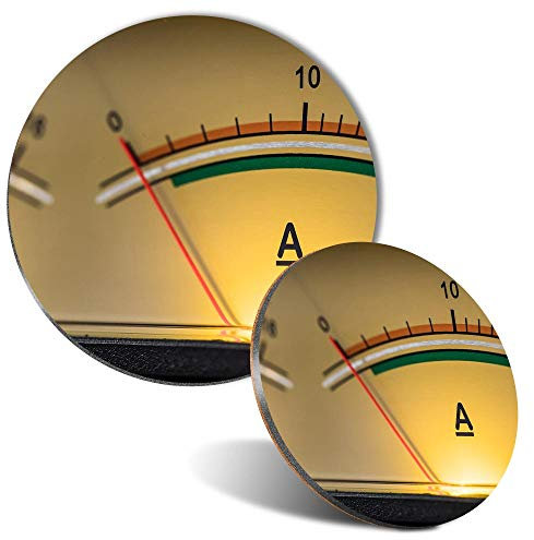 Mouse Mat & Coaster Set - Analog Broadcasting Radio Equipment 20 cm & 9 cm for Computer & Laptop, Office, Non-slip Base #44094