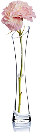 Bamboopack Vaso in vetro soffiato fatto a mano per fiori e boccioli da ufficio, decorazione per casa, matrimonio, trasparente, 20 cm