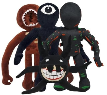 Sokmrus (4PCS) Doors Plush Toys, Monster Horror Game PlushToys, Gifts for Game Fans Children and Adults, Christmas Birthday Party Gift.
