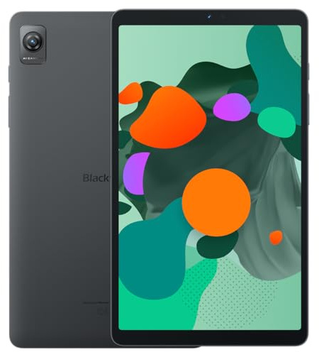 Blackview Tab 60 - Tablet sottile e leggero con touch screen - Display da 8,68 - 6 GB RAM + 128 GB ROM - Unisoc T606-5 MP + fotocamere da 8 MP - Batteria da 6050 mAh - Grigio