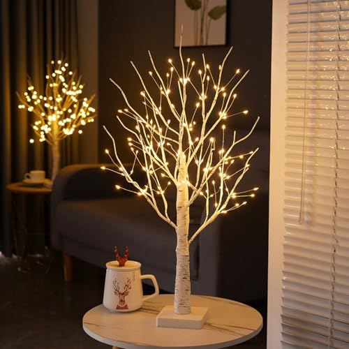 Howeifull 144 LED Luci Albero con Timer, LED Birch Tree Light bianco caldo rami regolabili Bonsai Decorazione Albero Illuminazione Decorazione interna per Natale, festa, matrimonio