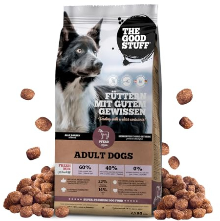 THE GOODSTUFF Cheval (Adulte) 2,5 kg | Alimentation sèche pour chiens de haute qualité sans céréales | Avec de la viande fraîche de cheval | Nourriture sèche pour chiens adultes | Super-Premium alimen