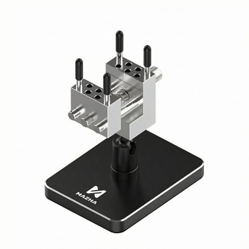 Sharplace Desktop Clamping Device Mini Vise Bench Vise Rotating Vise Tilting Vise with Cylindrical Rods and Round Hole Setup Aluminum Alloy Body Suitable for