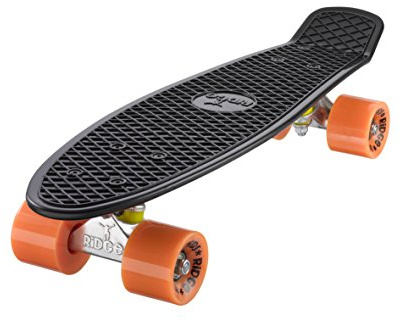 Ridge Retro 22 - Skateboard, Color Negro y Naranja, 55 cm (22'')