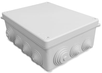 LEDKIA LIGHTING - Scatola di Giunzione Stagna da Superficie | IP55 Protezione | Dimensioni 230x180x85mm | Coni per Cablaggio | Resistente, Grigio, PC, PC85
