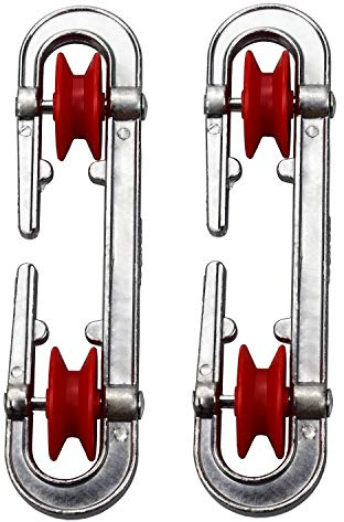 Motanar Plastic Aluminum Clothesline Separator Spreader Pulley for Long Clothesline and Heavy Loads (2, Silver)