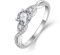 FJ Ring Damen Verlobungsring 925 Sterling Silber Unendlichkeit Ring Infinity Ehering Antragsring Promise Ring mit Zirkonia Schmuck Geschenke für Frauen (Größe 54)