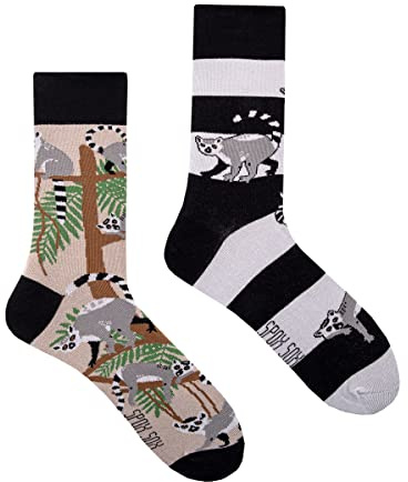 Spox Sox - calcetines coloridos, divertidos y extravagantes - un regalo divertido, 40-43, Lémures