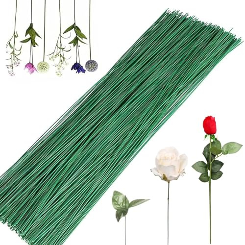 QEEROYO 50 Piezas Herramienta Florales, Alambre Verde para Floristas, 30cm Alambre de Tallo Floral, WirepPara Flores, Alambre Floral Wire, Floristas Alambre de Tallo Floral, Floral Verde Stem