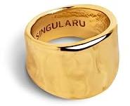 SINGULARU - Anillo My Ocean. Latón con Acabado Baño en Oro de 18 Kt. Joyas para Mujer. Talla 18