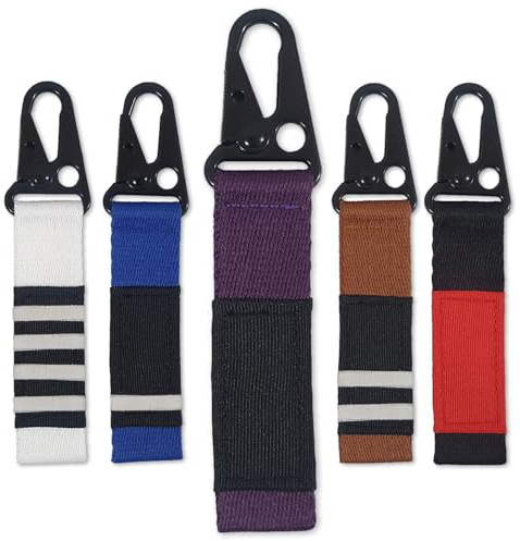 OKAPIS Jiu Jitsu Keychain BJJ Belt Promotion Gift Brazilian Jiu-Jitsu White Blue Purple Brown Black Belt Backpack Keyring (Purple)