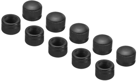 PATIKIL Tuerca de Tapa M10x1, 10 Piezas de Tuerca de Acorn de Rosca Fina para Tornillos, Perillas de Tornillo, Cubierta de Perno de Inserción, Hembra de Rosca Estriada, Negro