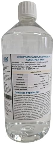 Dipropylenglykol (DPG) 1 kg - hög renhetsgrad 99,9 % - lösningsmedel och tunnare för parfymer, parfymoljor, kosmetika, rökelse, doftljus och hantverksapplikationer