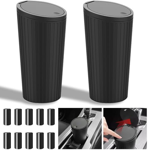 TZEKING Mini Pattumiera Auto Coperchio Portatile, Impermeabile, Antiodore 5 Sacchi