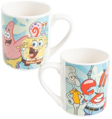 United Labels Spongebob Schwammkopf Tasse für Kinder 230 ml, All Stars, Kindertasse aus Keramik, Kinderbecher