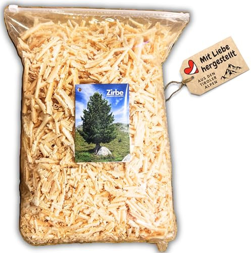 sagl.tirol Zirbenspäne Nachfüllpack für Zirbenkissen, Doppelt gesiebt, unbehandelte Zirbenholzspäne, Zirbenspäne für Kissen (7 Liter)