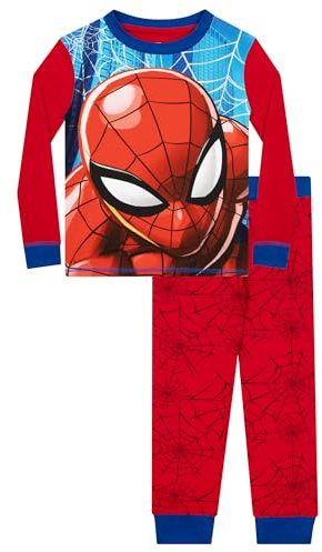 Marvel Spiderman Pyjamas, Snuggle Fit Spiderman PJs, Boys Pyjamas, Boys' Pyjama Sets, Red 4-5 Years