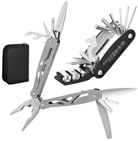 Kinwers Kit Reparation Velo,2 pcs Outil Multifonction Extérieur Portable Mini Pince Tournevis pour Camping Extérieur Réparation