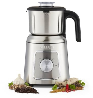 GEEPAS Wet & Dry Mixer Grinder | Electric Coffee Grinder for Dry Spices Chutney’s & Curries, Stainless Steel Housing | Safety Lock 2 Speed with Pulse Detachable Body Jar | 2 Year Warranty 600W Silver