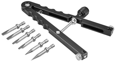 Herramienta de apertura de lentes de cámara con 6 cabezales intercambiables para un ajuste preciso de componentes, herramienta de reparación precisa de lente múltiple con bloqueo