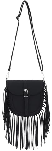 GOKTOW Sac à Main Femme en Simili Daim Marron, Sacs à Main Portés Épaule Femme Style Western & Boho avec Franges