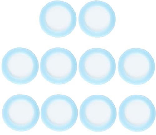 Hoite Lot de 10 disques diffuseurs de CO2 haute densité en céramique pour aquarium, 2 cm, avec anneau extérieur bleu et blanc