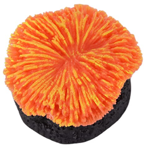 Stylebest Artificiell Såggräsdekoration för Akvarium Korallrev Estetisk Miljövänlig Silikonprydnad 3,7 Cm för Akvarier och Trädgårdar (Orange)