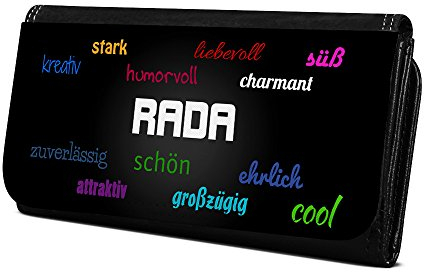 Geldbörse mit Namen Rada - Design Positive Eigenschaften - Brieftasche, Geldbeutel, Portemonnaie, personalisiert für Damen und Herren