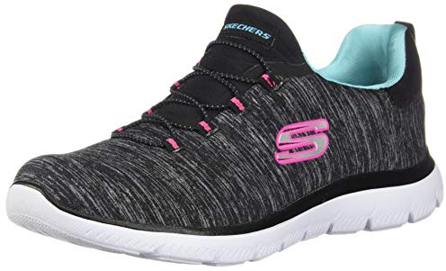 Skechers Summit - Quick Getaway Black/Light Blue 8.5 C - Wide